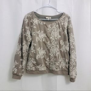 Anthro Embroidered Floral Sweatshirt
